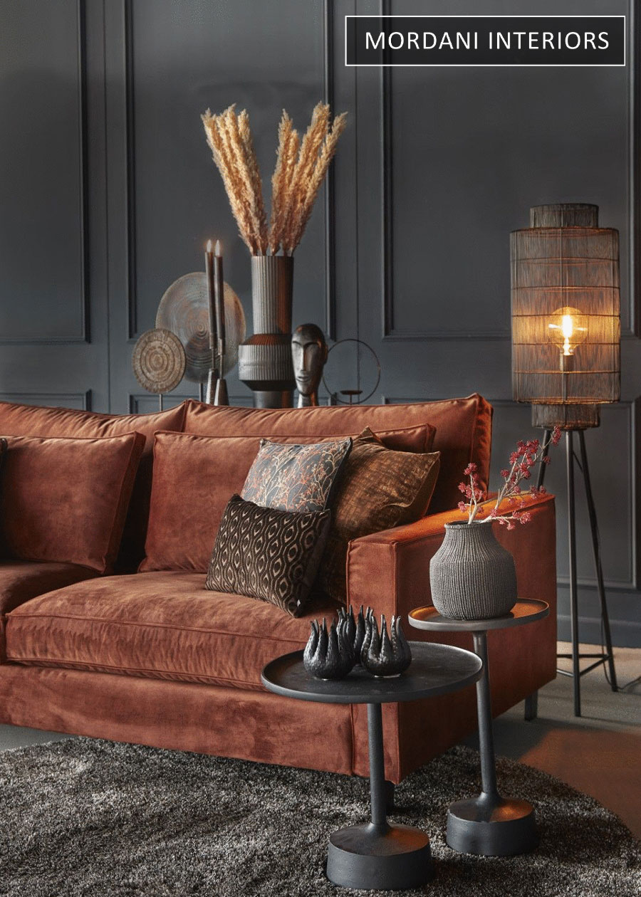 Rust Orange Velvet Upholstery Fabric